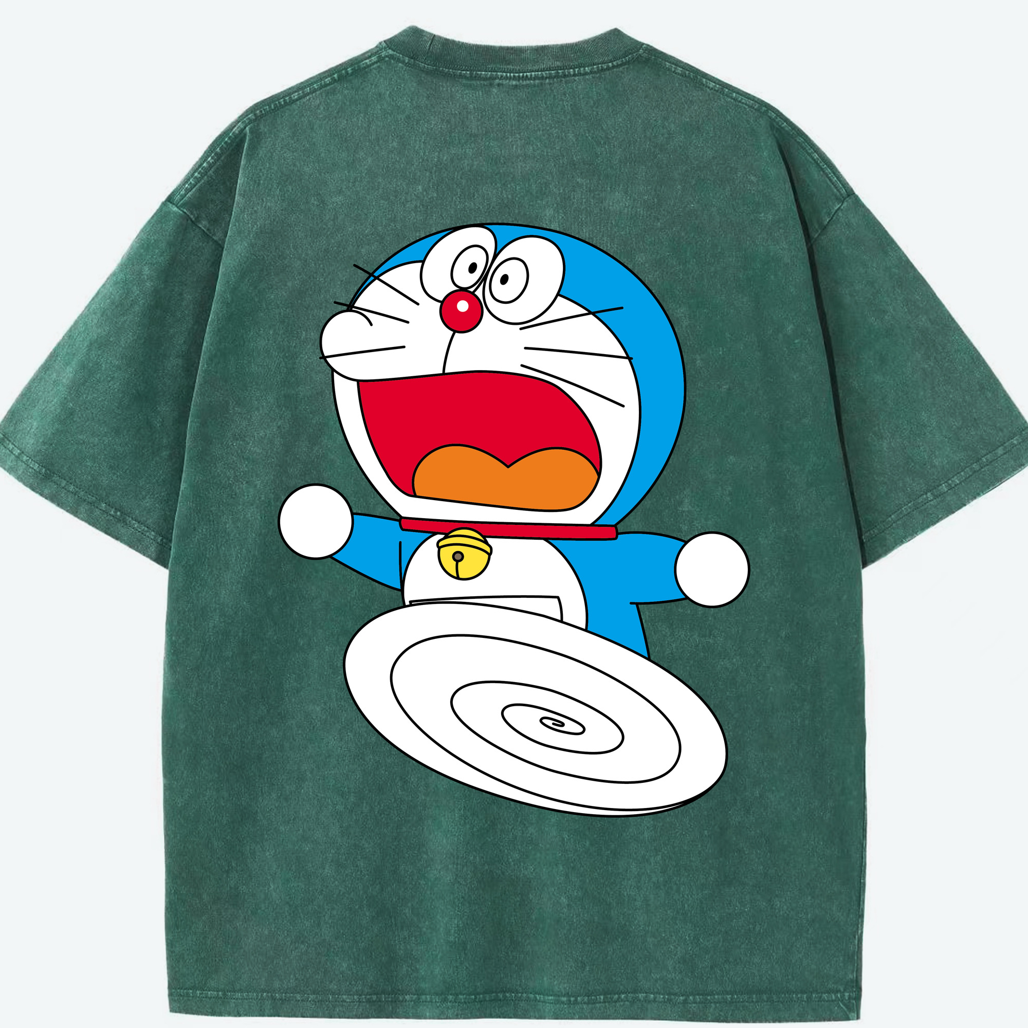 （画像用） ドラえもん Doraemon 綿100% ヴィンテージ風 半袖Tシャツ（背面プリント）